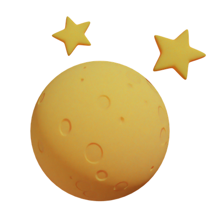 Starry Full Moon  3D Illustration