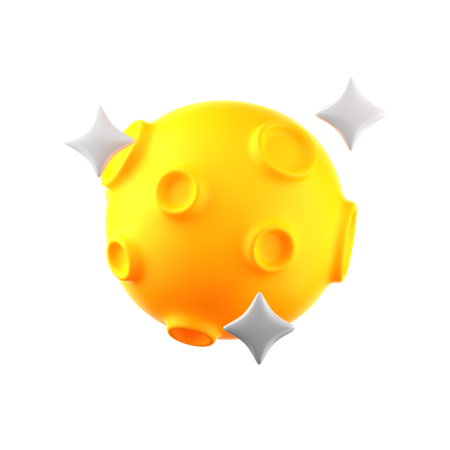 Starry moon  3D Icon