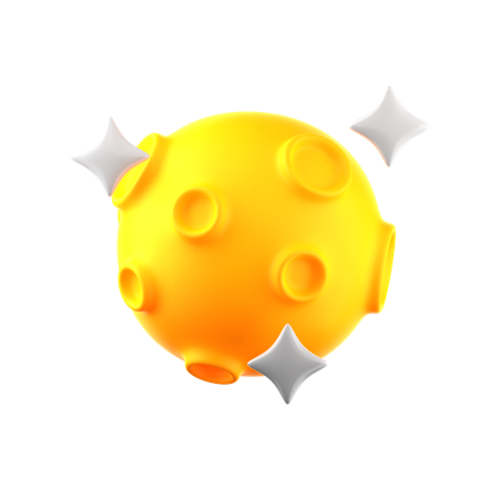 Starry moon  3D Icon