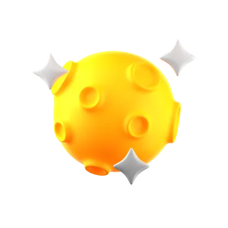 Starry moon  3D Icon