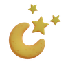 3d starry moon illustration