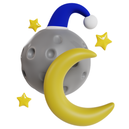 Starry Night with Moon  3D Icon
