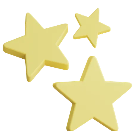 3 D Stars Illustration With Transparent Background 3D Icon
