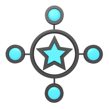 Stars SEO Organization Network 3D Icon