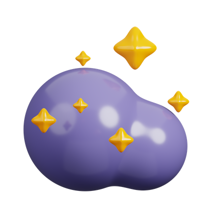 Stars and Cloud  3D Icon