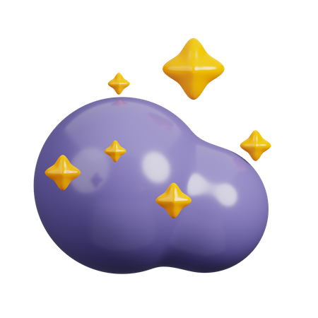 Stars and Cloud  3D Icon