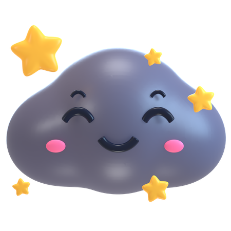 Stars And Cloud  3D Icon