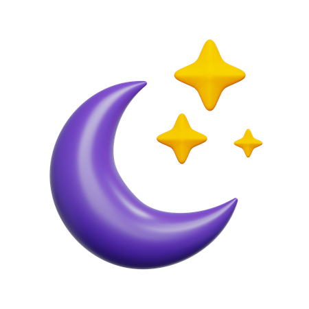 Stars And Moon  3D Icon