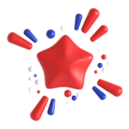 Stars Fireworks  3D Icon