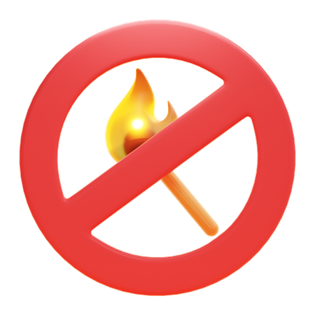 START A FIRE PROHIBITED  3D Icon