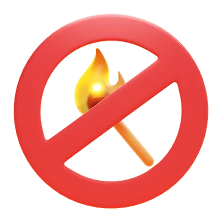 START A FIRE PROHIBITED  3D Icon
