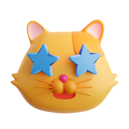 Start Cat Emoji  3D Icon