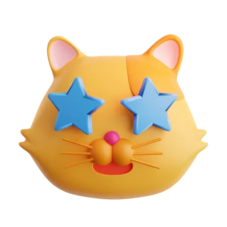 Start Cat Emoji  3D Icon