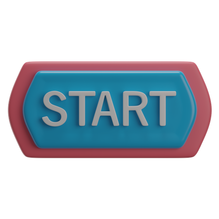 Start Game Button  3D Illustration