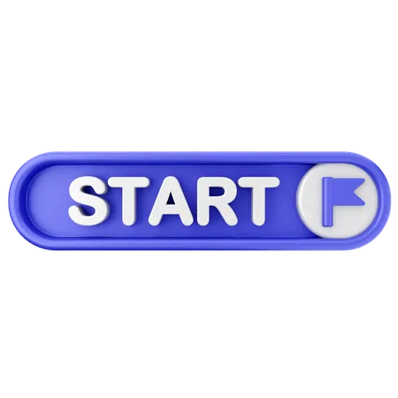 Start Text Button  3D Icon