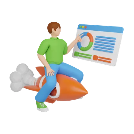 Startup analysis 3D Illustration