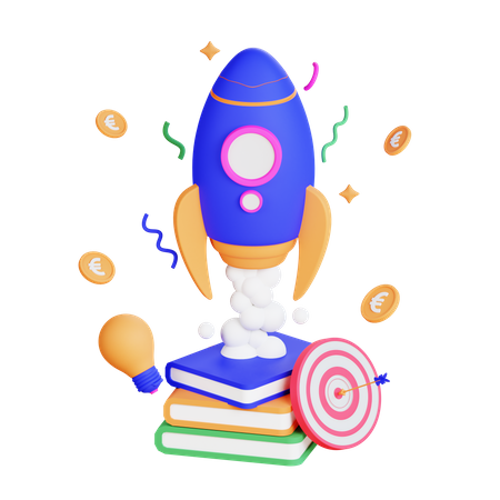 Startup-Bücher  3D Illustration