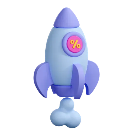 Launch Rocket Illustration 3D Icon