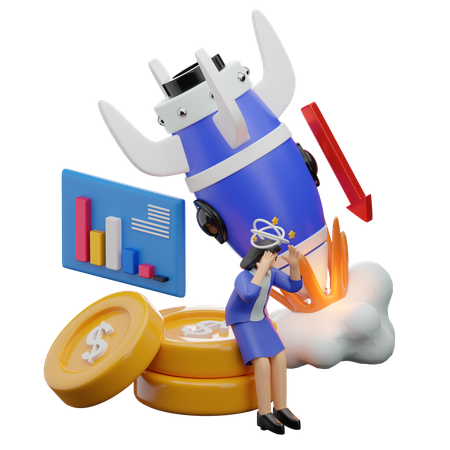 Startup Failure  3D Icon