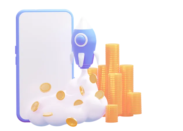 Startup financière  3D Illustration
