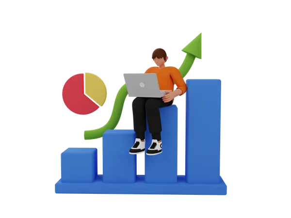 Startup growth  3D Illustration