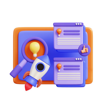 Startup Idea Search  3D Icon