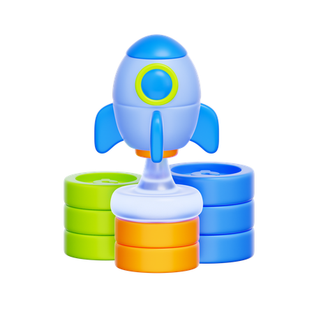 스타트업 투자 출시  3D Icon