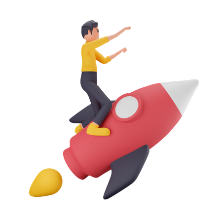 Startup launch  3D Illustration