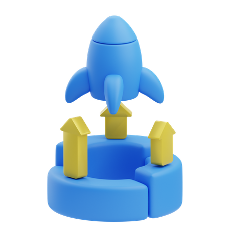 Startup Launch  3D Icon