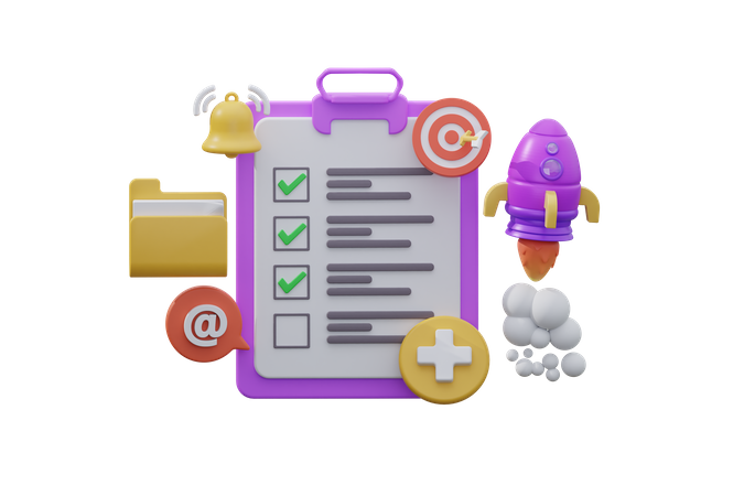 Startup List  3D Icon