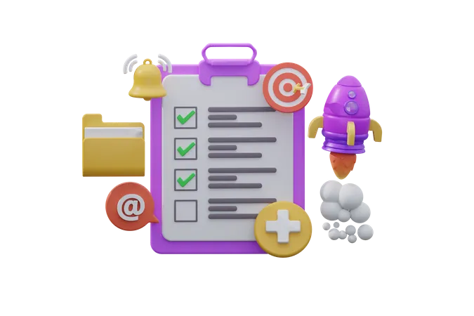 Startup List  3D Icon