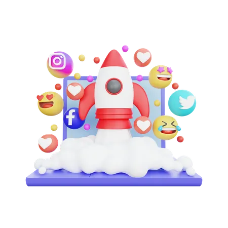 3 D Illustration Of Digital Marketing Colorful 3D Icon