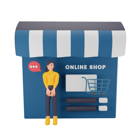 Startup of online shopping business with customer support  3D Icon