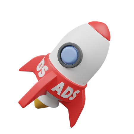 スタートアップロケット  3D Icon