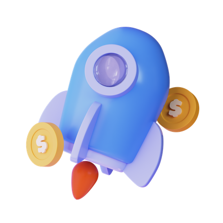 Startup Rocket  3D Icon