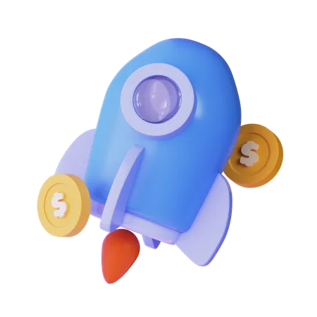 Startup Rocket  3D Icon