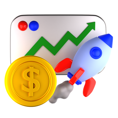 Startup Stock Launch  3D Icon
