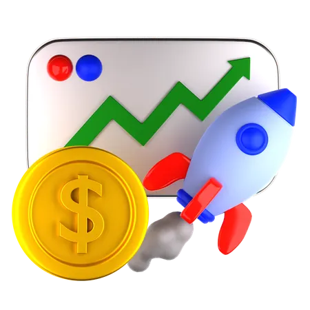 Startup Stock Launch  3D Icon