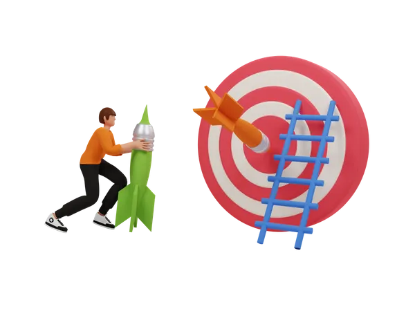 Startup target  3D Illustration