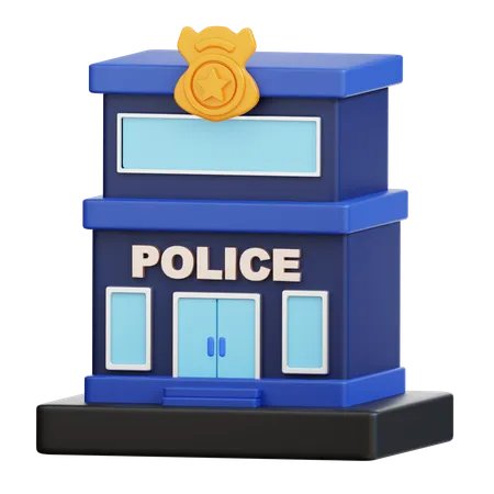 3 D Police Station Illustration 3D Icon