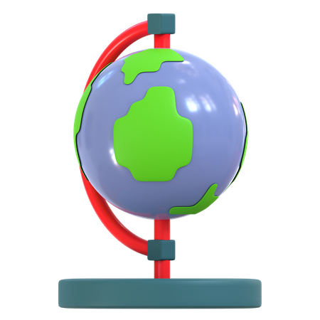 Stationärer Globus  3D Illustration