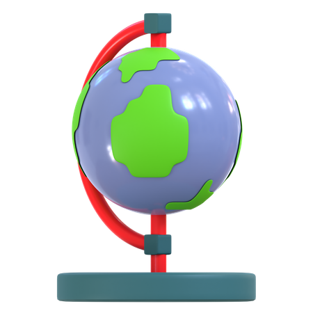 Stationary Globe  3D Illustration