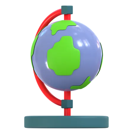 Stationary Globe  3D Illustration