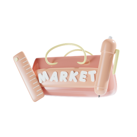 Stationary Market  3D Icon