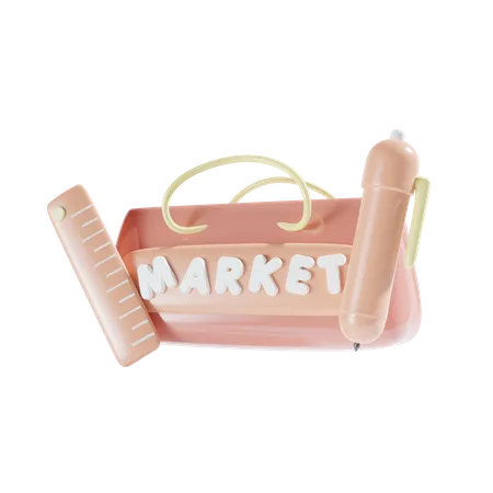 Stationary Market  3D Icon