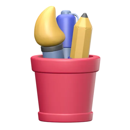 Stationary with holder  3D Illustration