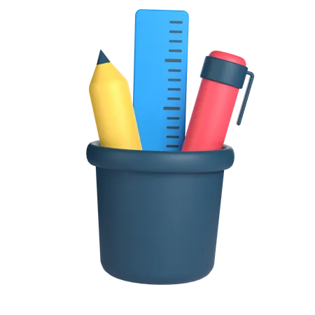 3 D Stationery Case For School And Education Concept Object On A Transparent Background 3D Icon