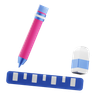 writing tools 3d logo
