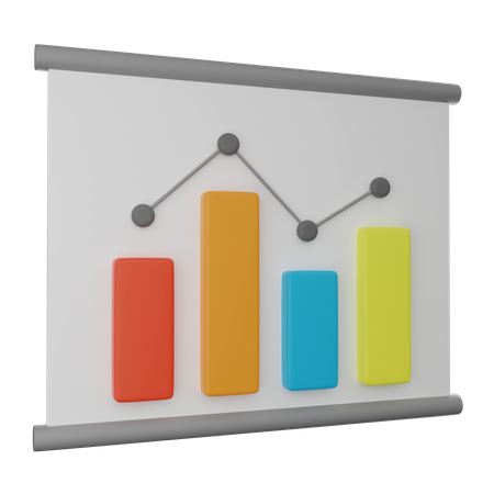 Statistic Graph Presentation 3D Icon