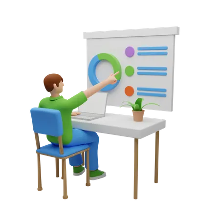 Statistical data analysis  3D Illustration